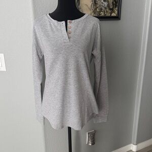 NWOT Pair of Long Sleeve Henley Tops!! Gray & Black